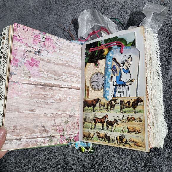 "Victorian Girl" Junk Journal-Hard Cover 8.5in x 6in x 1.5in 114 pages - Picture 9 of 13